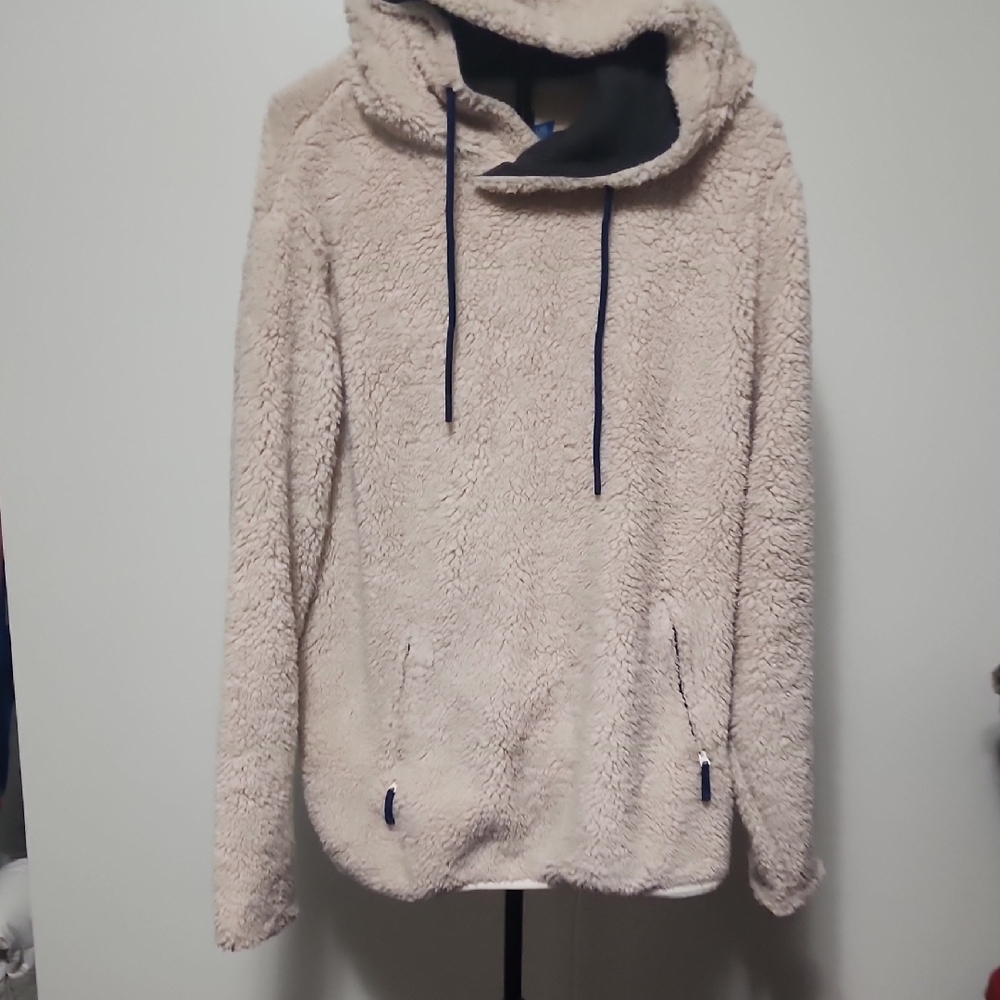 Chubbies Cream Teddy Bear Hoodie Pull Over Sweater